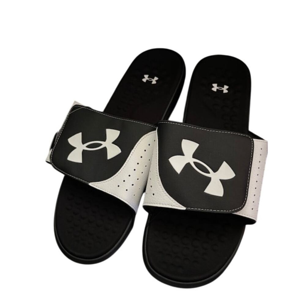 New Men's Armour  Ignite Pro Slide Black/White/Black Size 17